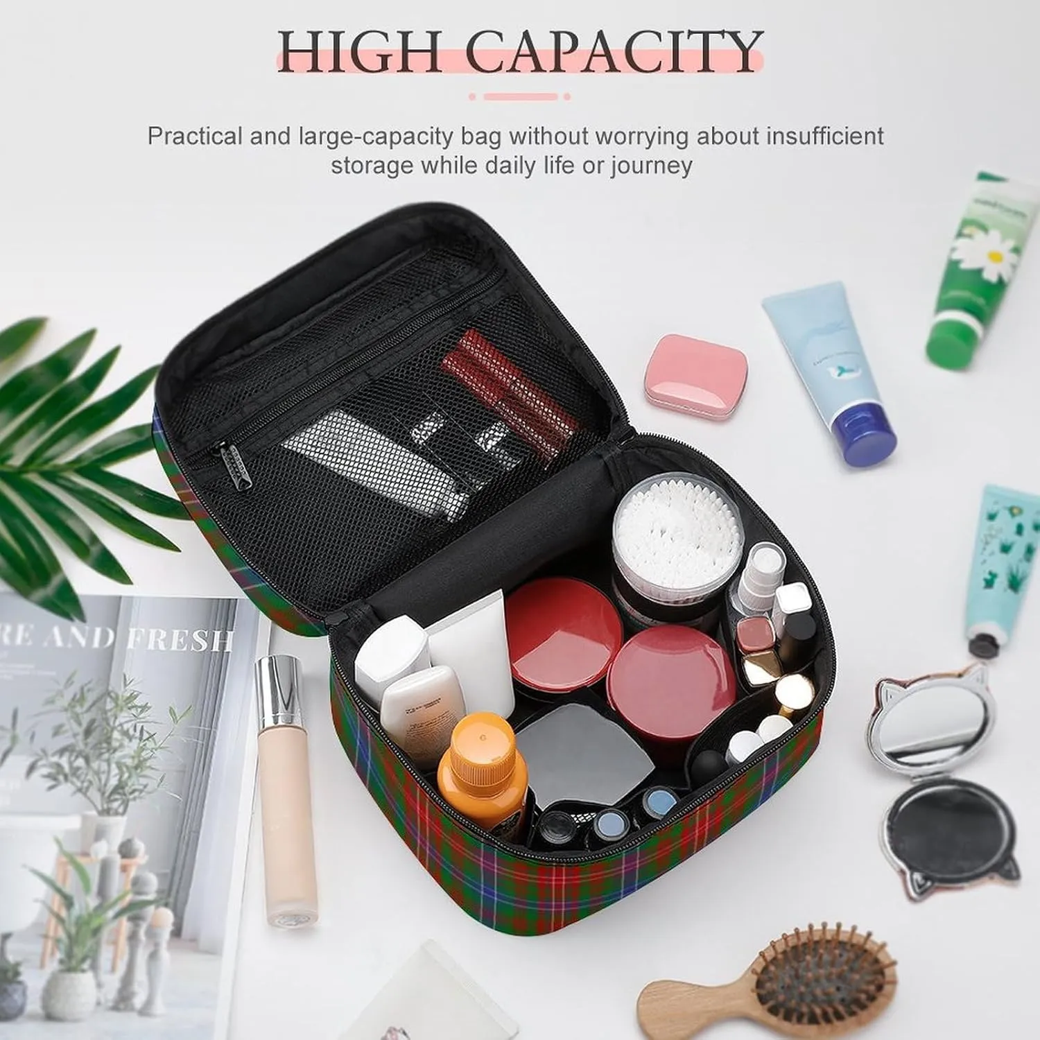 Scottish Clan Wilson Tartan Plaid Large Capacity Soft And High-value Practical Makeup And Wash Bag