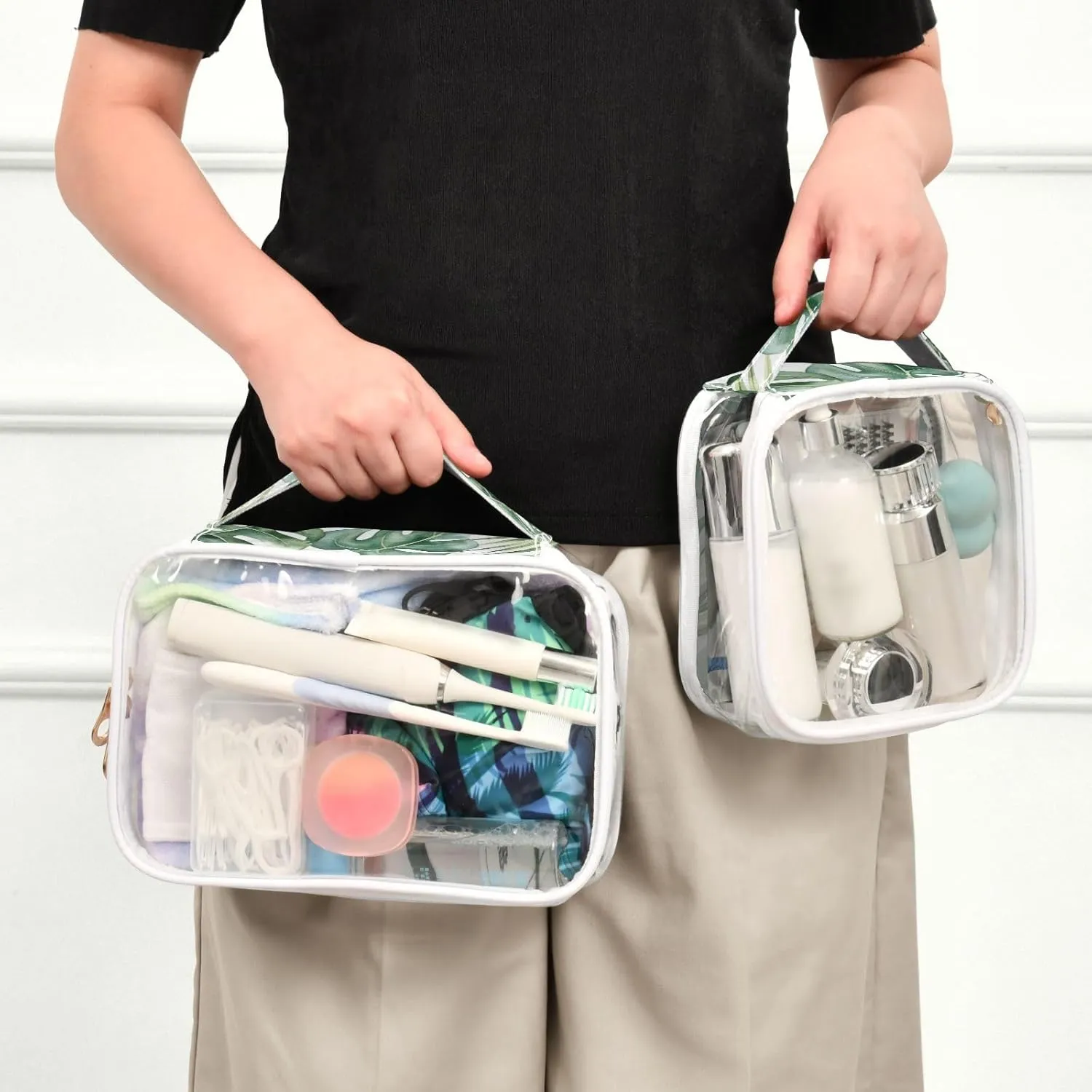 senya Toiletry Bags Fox Nuts, Clear Makeup Organizing Bag for Women Men, Waterproof Makeup Bag Travel Cosmetic Bags for Bathroom, Business, Vacation - 2 Pack