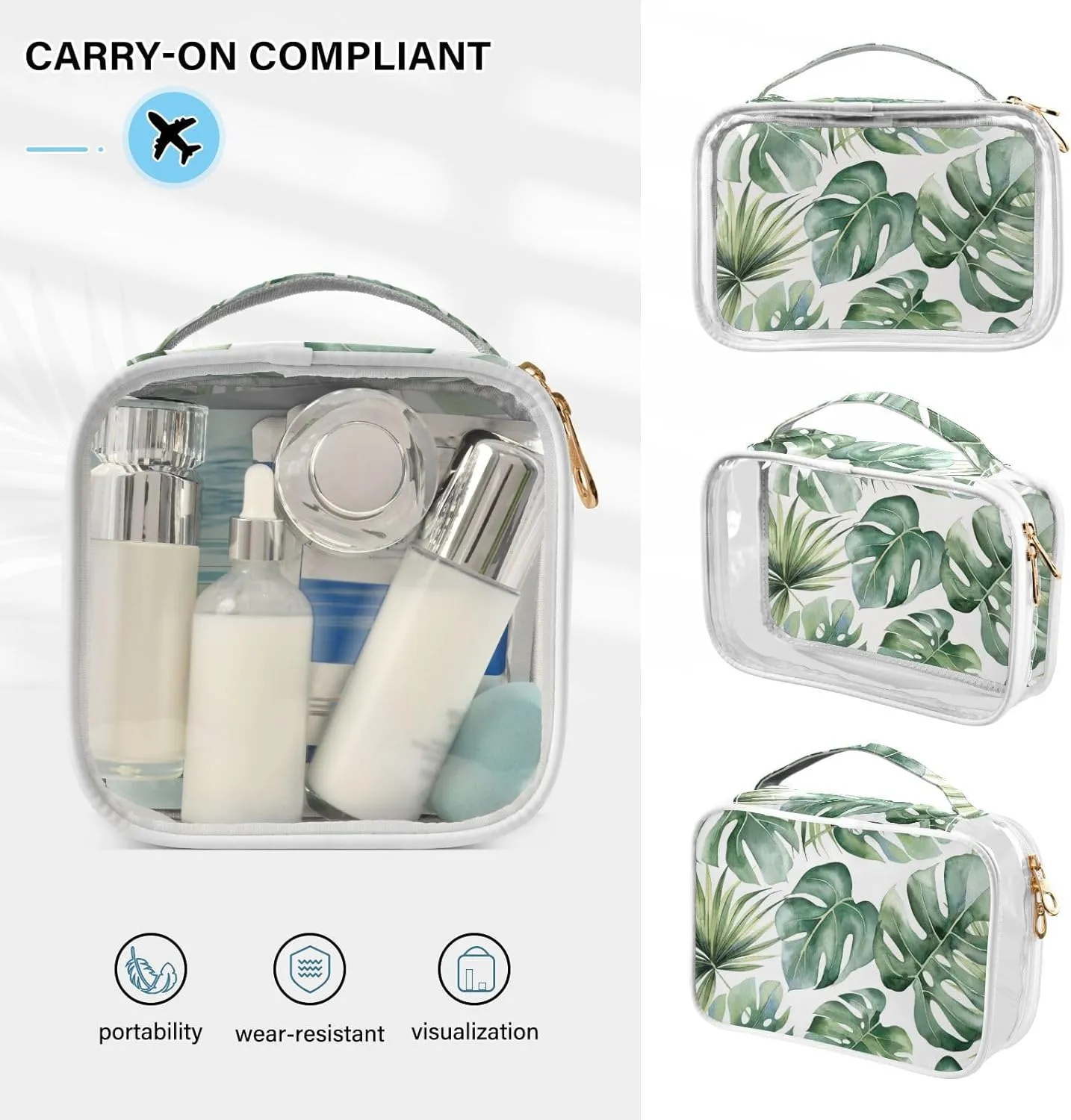 senya Toiletry Bags Fox Nuts, Clear Makeup Organizing Bag for Women Men, Waterproof Makeup Bag Travel Cosmetic Bags for Bathroom, Business, Vacation - 2 Pack