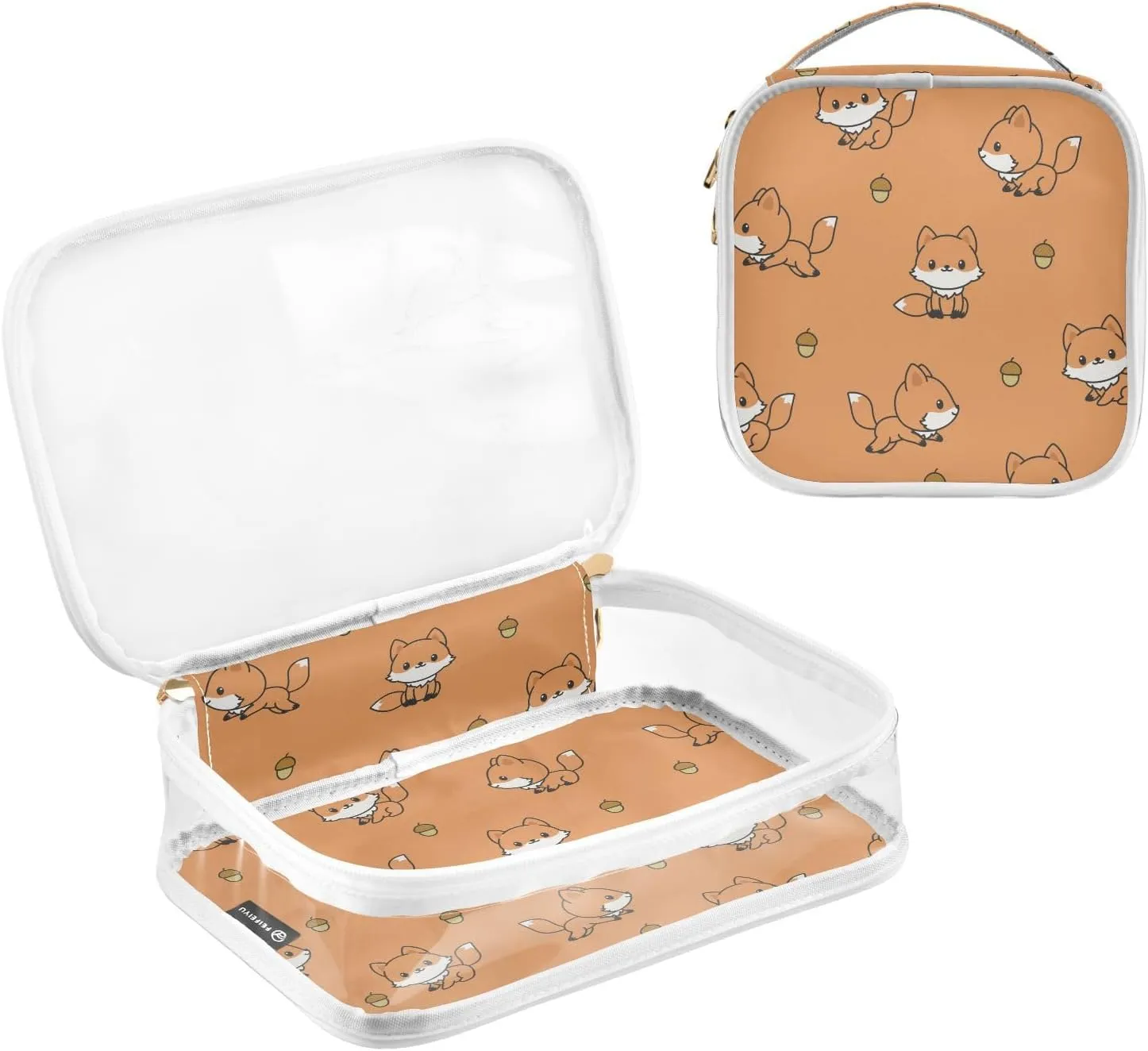 senya Toiletry Bags Fox Nuts, Clear Makeup Organizing Bag for Women Men, Waterproof Makeup Bag Travel Cosmetic Bags for Bathroom, Business, Vacation - 2 Pack