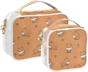 senya Toiletry Bags Fox Nuts, Clear Makeup Organizing Bag for Women Men, Waterproof Makeup Bag Travel Cosmetic Bags for Bathroom, Business, Vacation - 2 Pack
