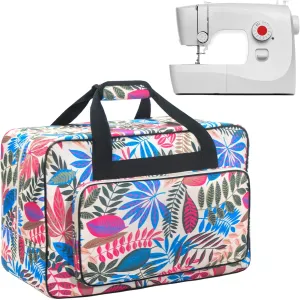 Sewing Machine Carrying Case，Sewing Machine Carrying Case Tote Bag，Universal Tote Storage Bag with Pockets and Handles, Suitable for Most Standard Singer, Janome (Milk White)