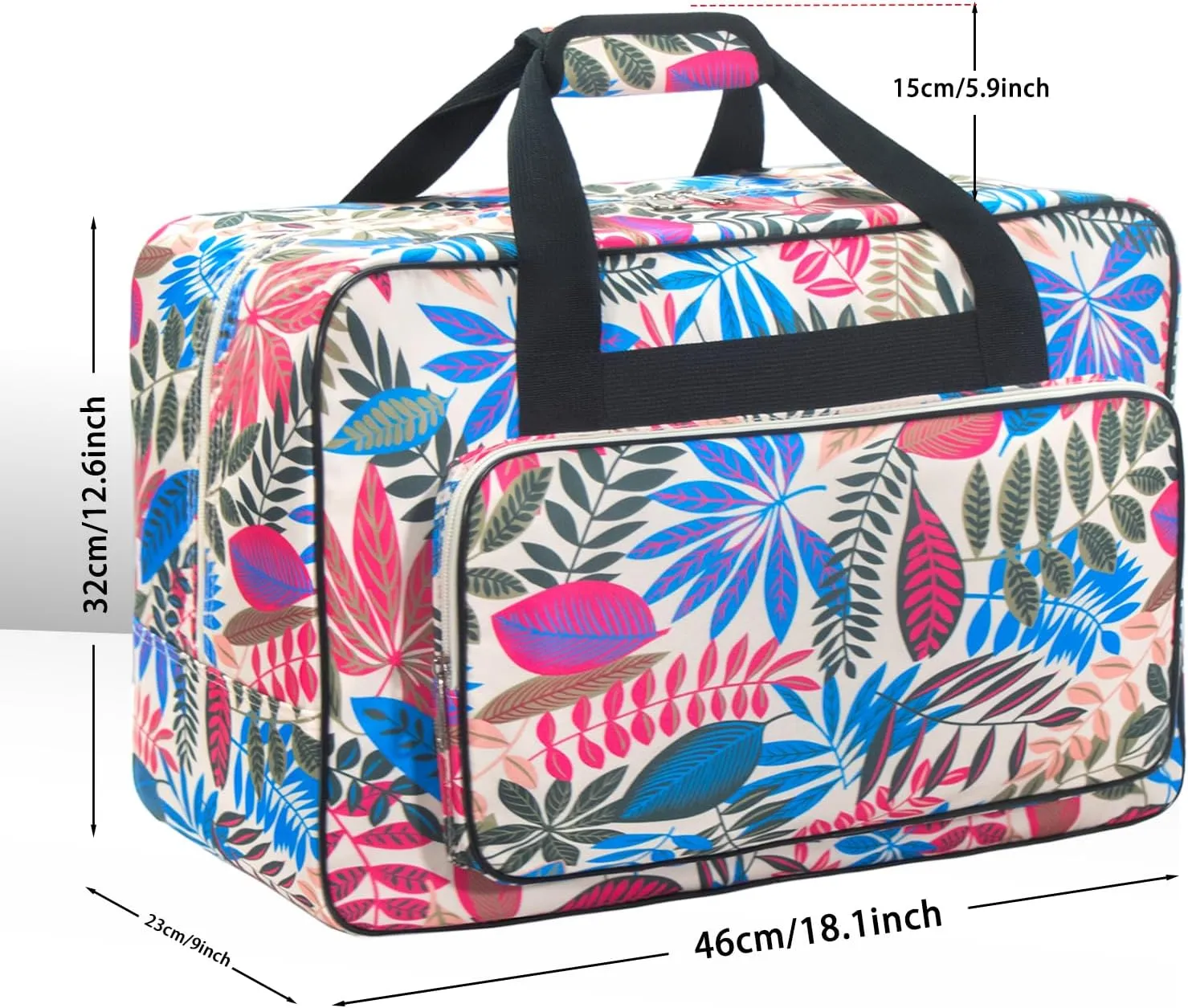 Sewing Machine Carrying Case，Sewing Machine Carrying Case Tote Bag，Universal Tote Storage Bag with Pockets and Handles, Suitable for Most Standard Singer, Janome (Milk White)