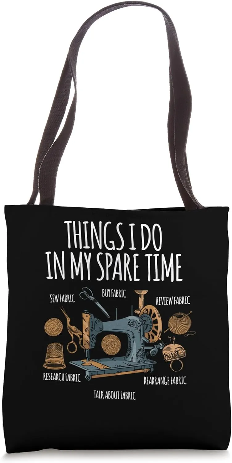 Sewing Machine Humor Driving Sew Quilting Funny Quilter Fan Tote Bag