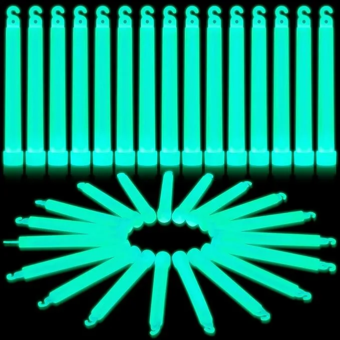 Shappy 30 Pcs 6 Inch Glow Sticks with 12 Hour Duration Bright Emergency Light Sticks for Camping Hiking Activities Glowsticks for Party Bulk Accessories
