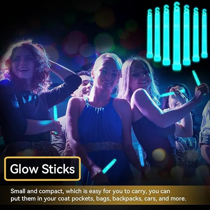 Shappy 30 Pcs 6 Inch Glow Sticks with 12 Hour Duration Bright Emergency Light Sticks for Camping Hiking Activities Glowsticks for Party Bulk Accessories