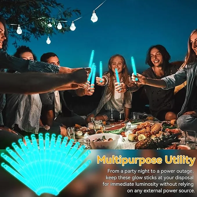 Shappy 30 Pcs 6 Inch Glow Sticks with 12 Hour Duration Bright Emergency Light Sticks for Camping Hiking Activities Glowsticks for Party Bulk Accessories