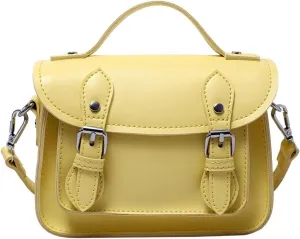 Shoulder Bag PU Leather Solid Color Casual Flap Crossbody Bag - Practical Messenger Bag for Shopping and Travel(Yellow)