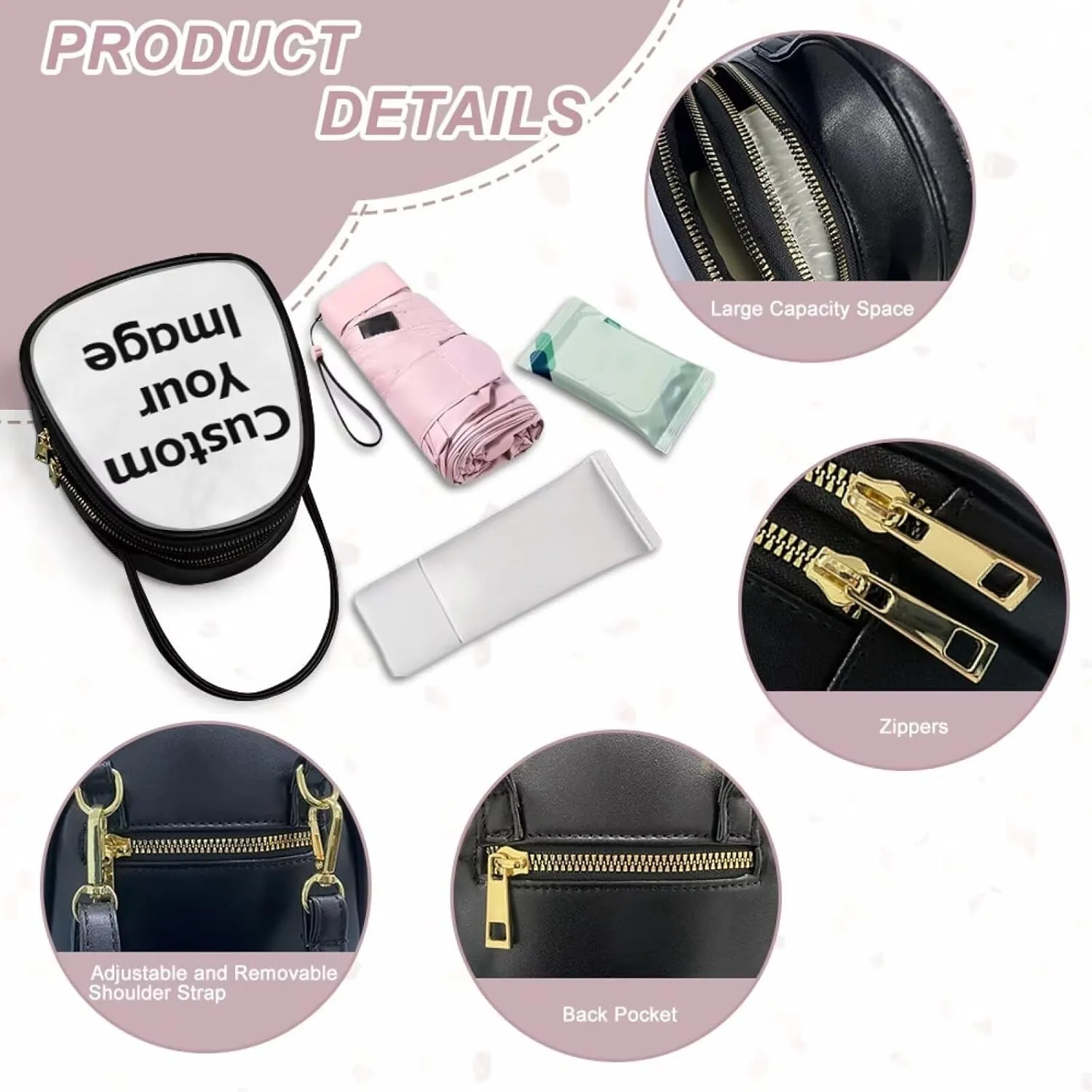 Shoulder Tote Bag for Women Work Double Layer Crossbody Sling Bags for Women Small with Zipper Closure