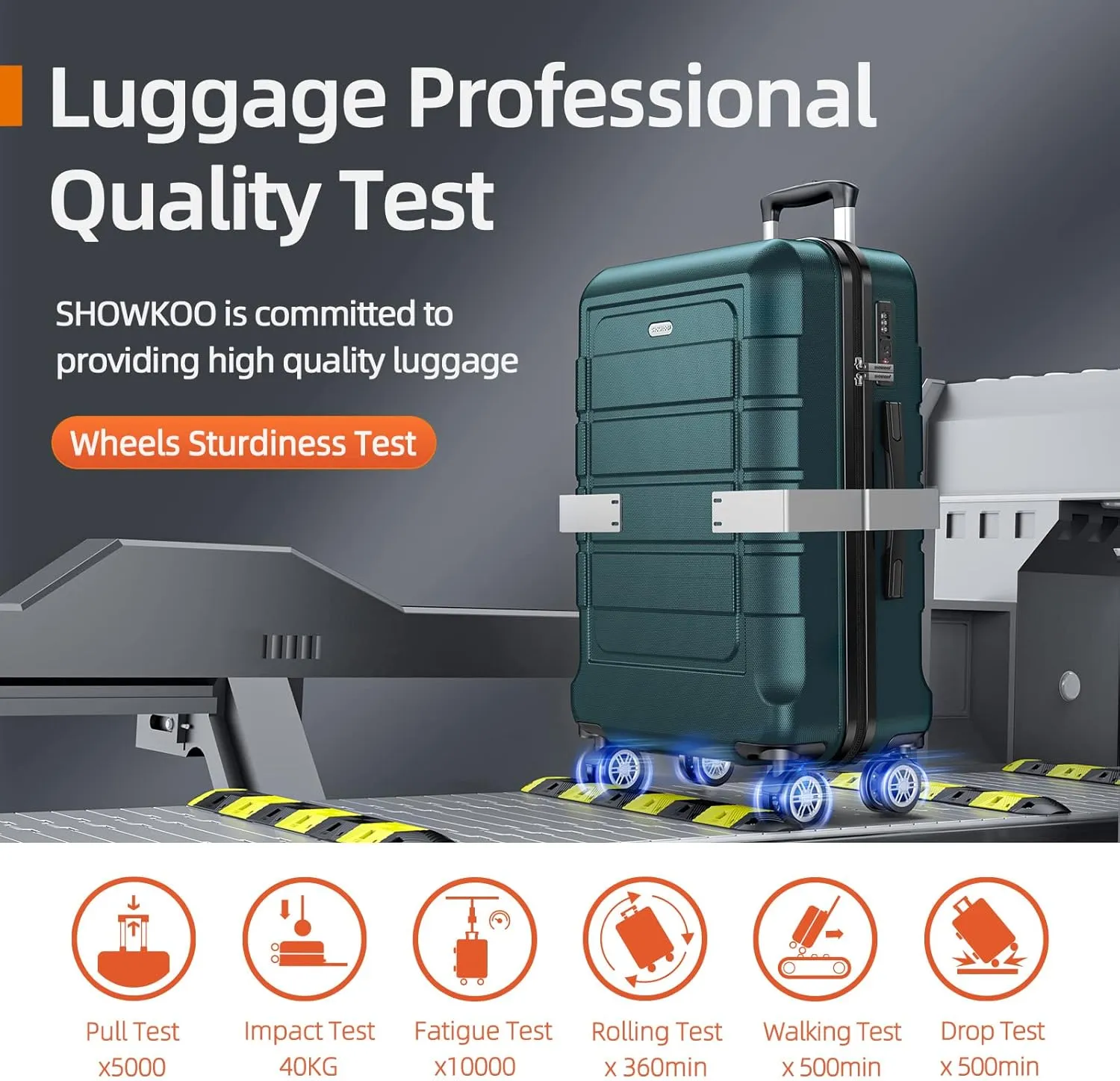 SHOWKOO Luggage Sets Expandable Suitcase Double Wheels TSA Lock (ArmyGreen)