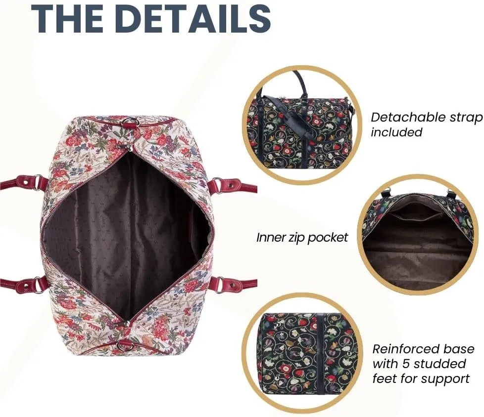 Signare Tapestry Large Travel Duffle Bag Ladies Overnight Weekender Carryon Gym Sports Duffel bags for Women