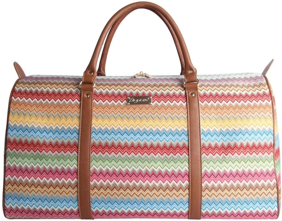 Signare Tapestry Large Travel Duffle Bag Ladies Overnight Weekender Carryon Gym Sports Duffel bags for Women