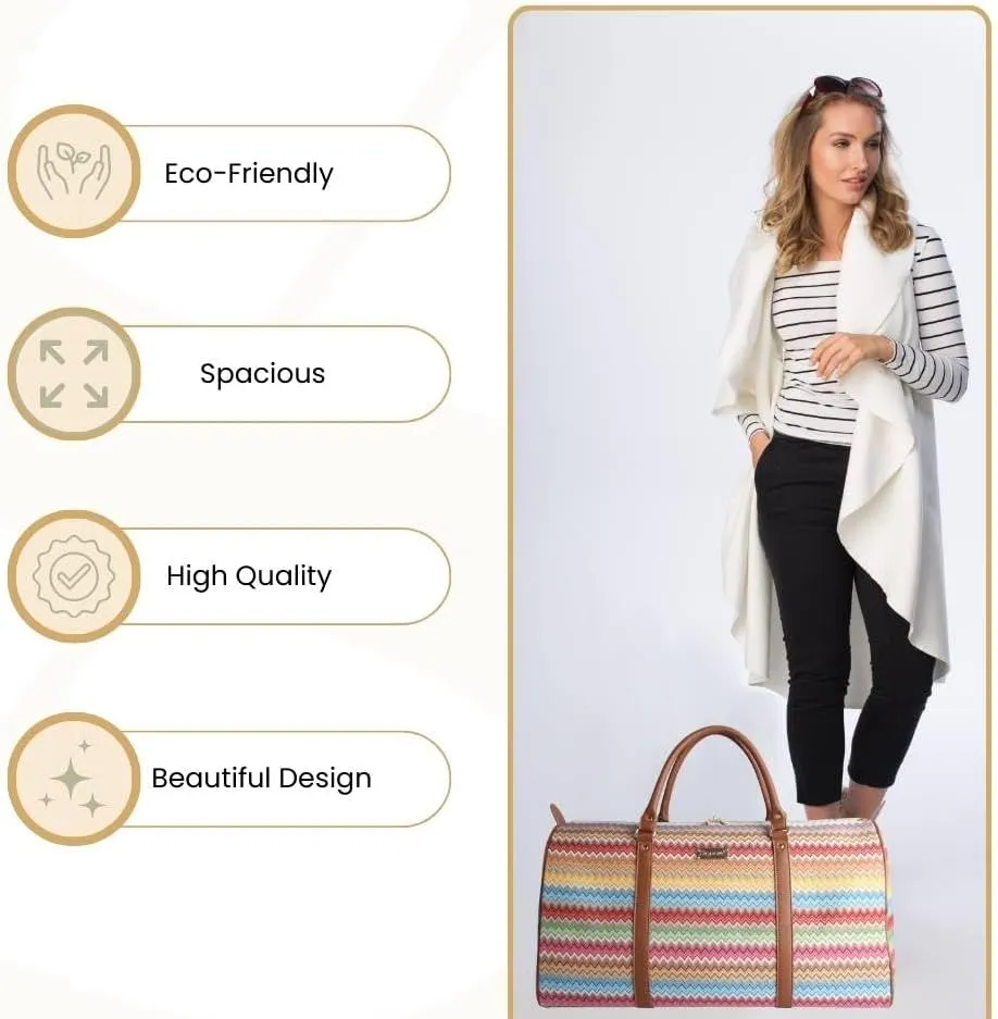 Signare Tapestry Large Travel Duffle Bag Ladies Overnight Weekender Carryon Gym Sports Duffel bags for Women