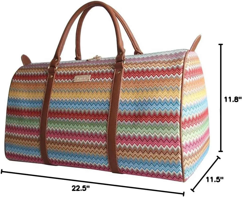 Signare Tapestry Large Travel Duffle Bag Ladies Overnight Weekender Carryon Gym Sports Duffel bags for Women