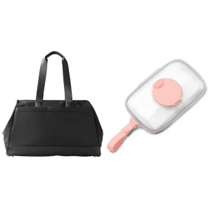 Skip Hop Weekender Overnight Bag and Travel Duffel Diaper Bag, Endless Weekender On-The-Go Wipes Dispenser, Grab & Go, Blush Gift Set