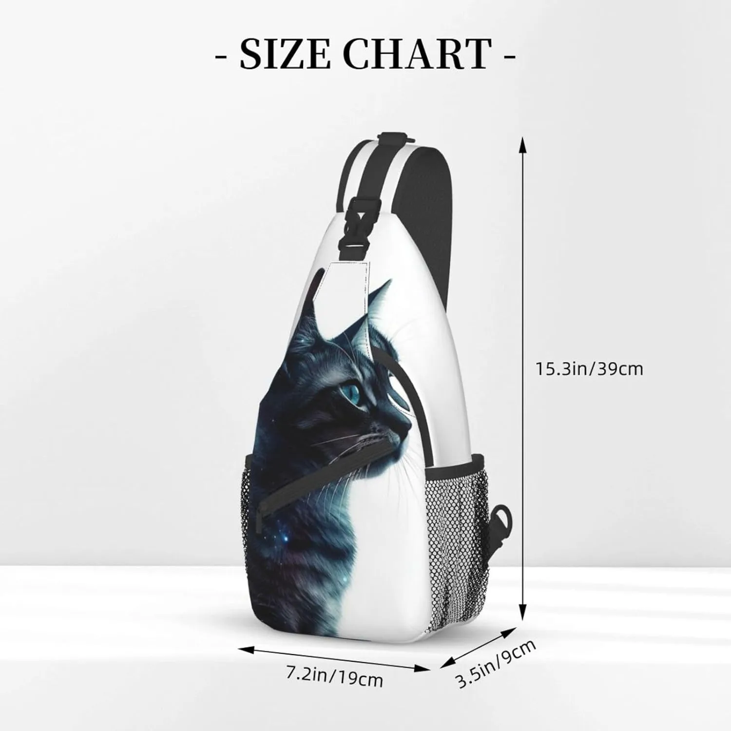 Sling Bag for Women Men Galaxy Animal Cat Cross Chest Bag Diagonally Casual Fashion Travel Hiking Daypack