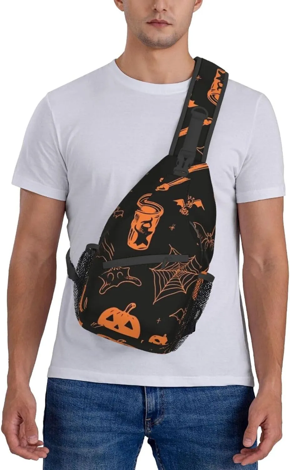 Sling Bag for Women Men Halloween elements Cross Chest Bag Diagonally Casual Fashion Travel Hiking Daypack