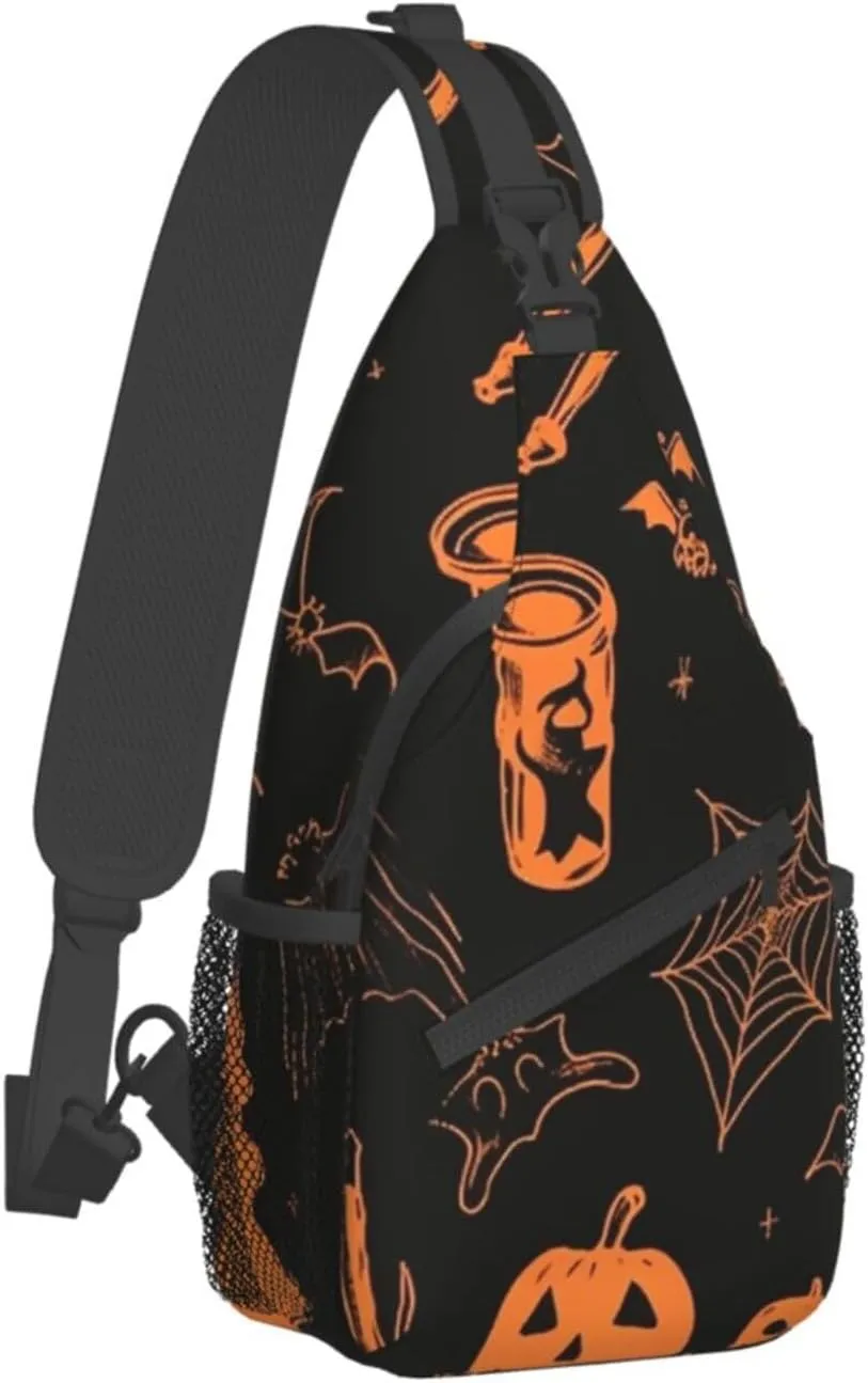 Sling Bag for Women Men Halloween elements Cross Chest Bag Diagonally Casual Fashion Travel Hiking Daypack