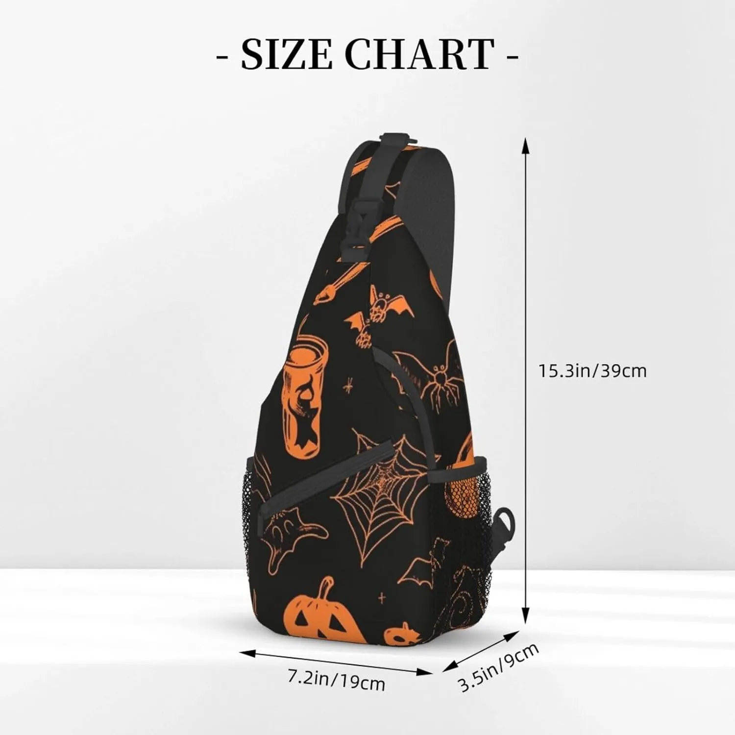 Sling Bag for Women Men Halloween elements Cross Chest Bag Diagonally Casual Fashion Travel Hiking Daypack