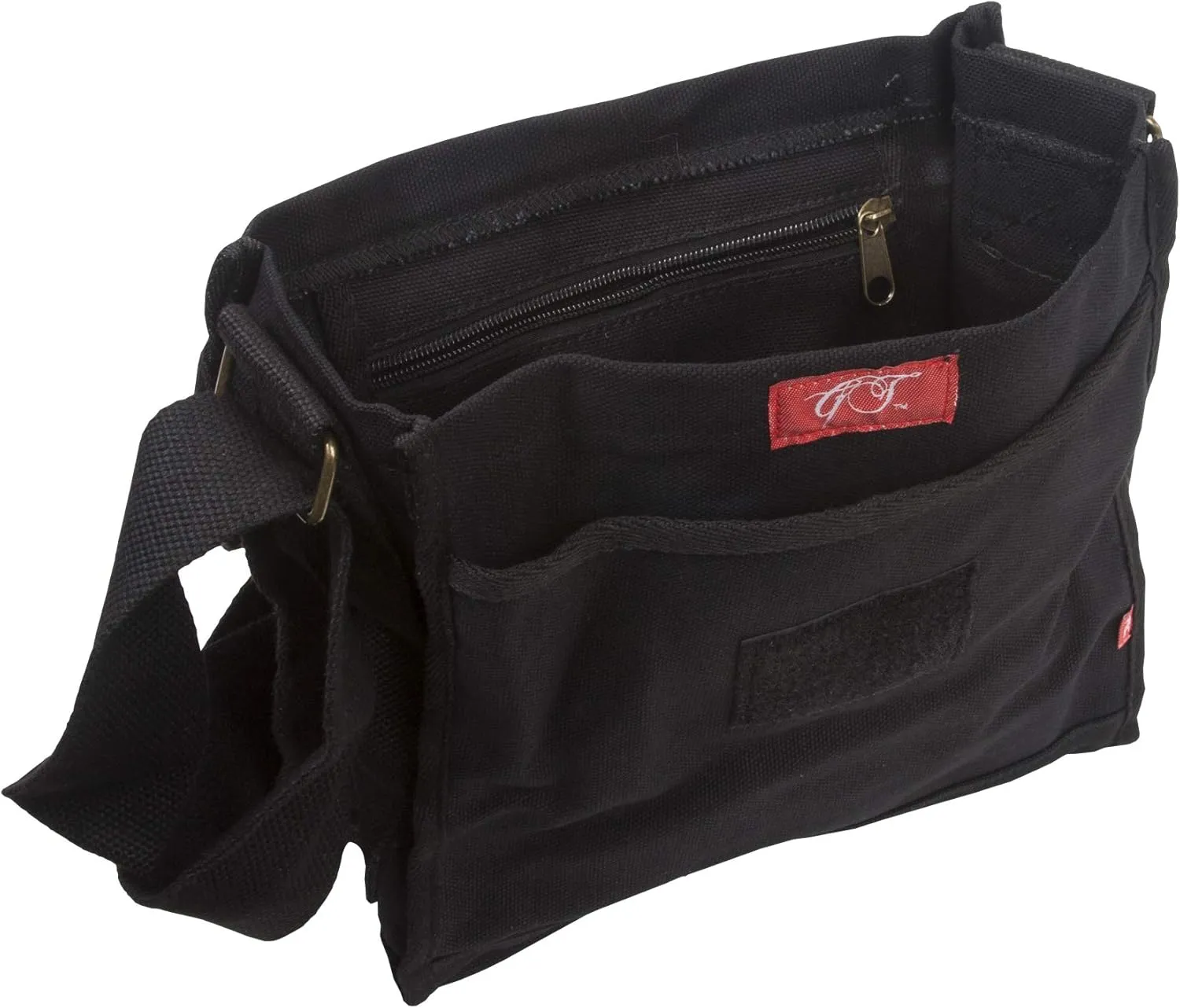 Small Canvas Field Shoulder Bag - Durable Timeless Messenger with Design, Black POW MIA