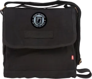 Small Canvas Field Shoulder Bag - Durable Timeless Messenger with Design, Black POW MIA