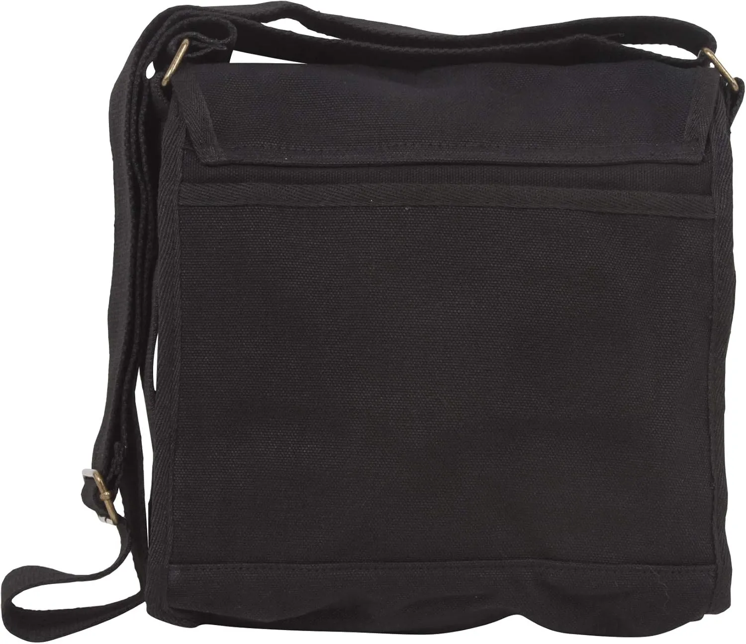 Small Canvas Field Shoulder Bag - Durable Timeless Messenger with Design, Black POW MIA