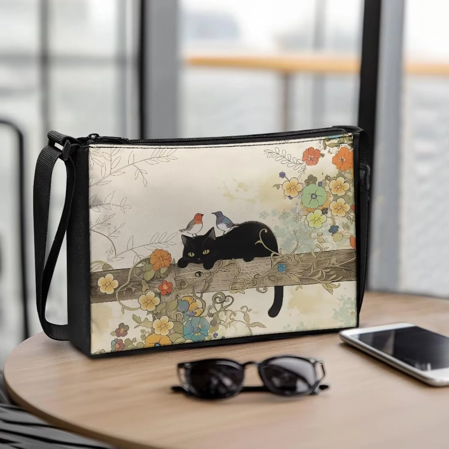 Small Capacity Shoulder Bag for Women Men Crossbody Purse Bags Lightweight Travel Tote Handbag with Zipper Closure