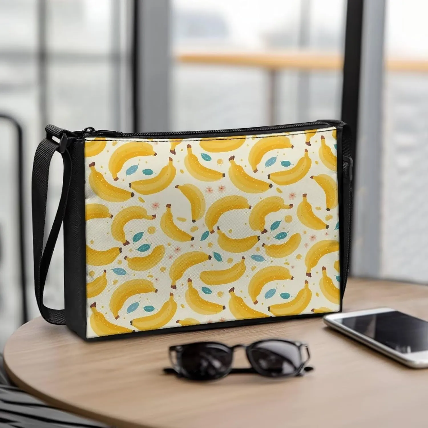 Small Capacity Shoulder Bag for Women Men Crossbody Purse Bags Lightweight Travel Tote Handbag with Zipper Closure