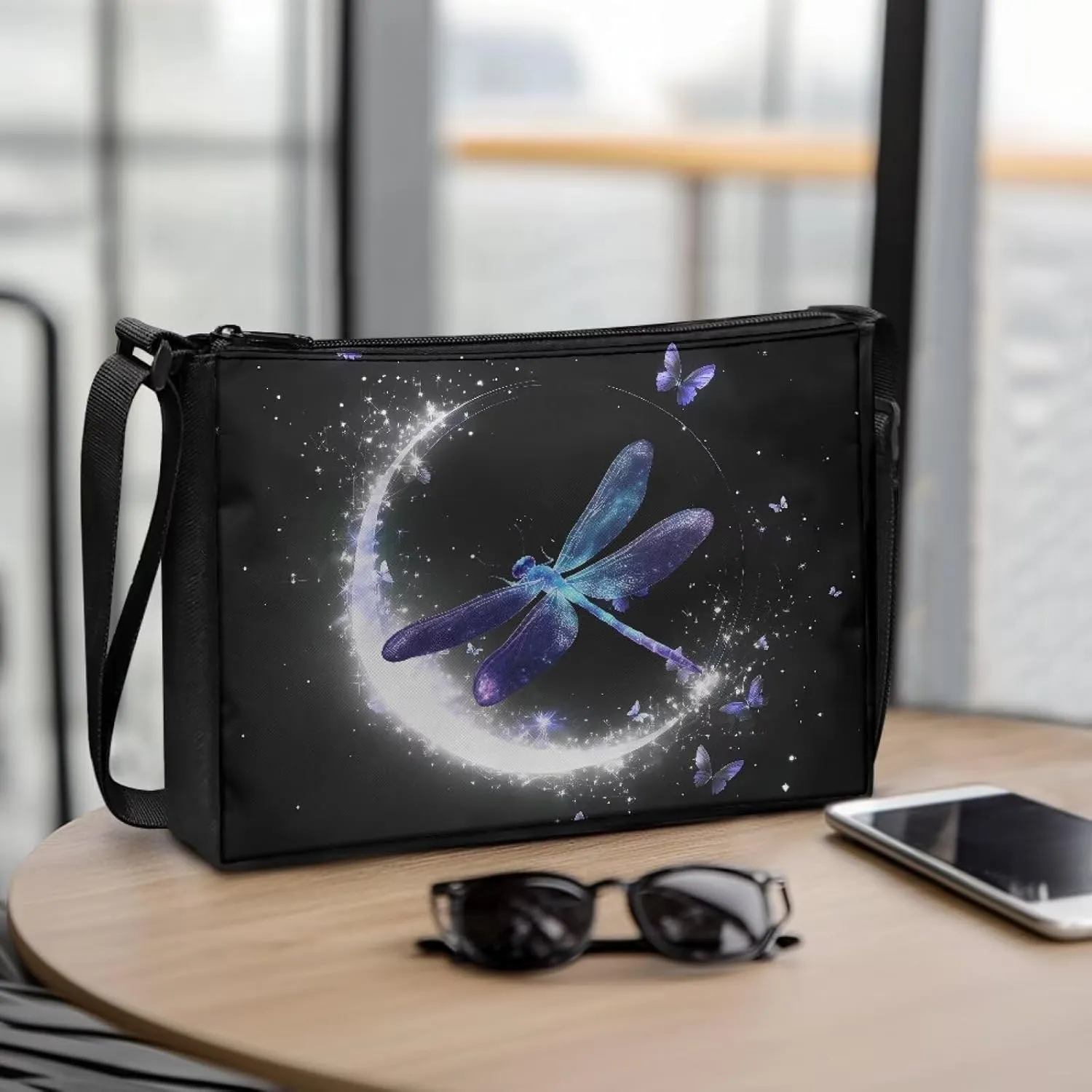 Small Capacity Shoulder Bag for Women Men Crossbody Purse Bags Lightweight Travel Tote Handbag with Zipper Closure