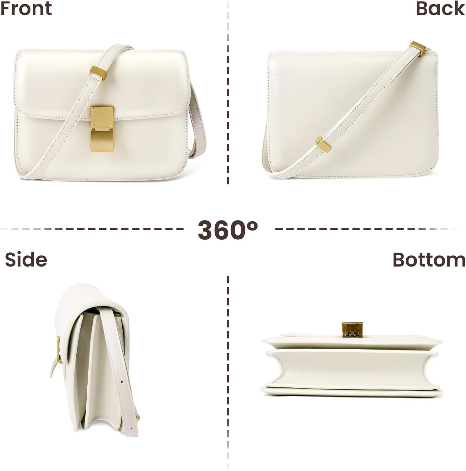 Small Crossbody Bag for Women Trendy Shoulder Bag PU Leather Square Crossbody Shoulder Purse Flap Satchel Handbag