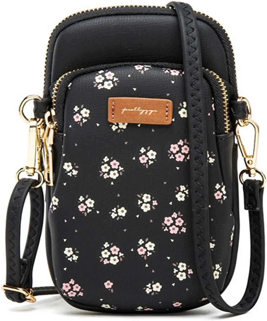 Small Crossbody Purse for Girls, PU Leather Cell Phone Wallet Shoulder Bag with Removable Strap