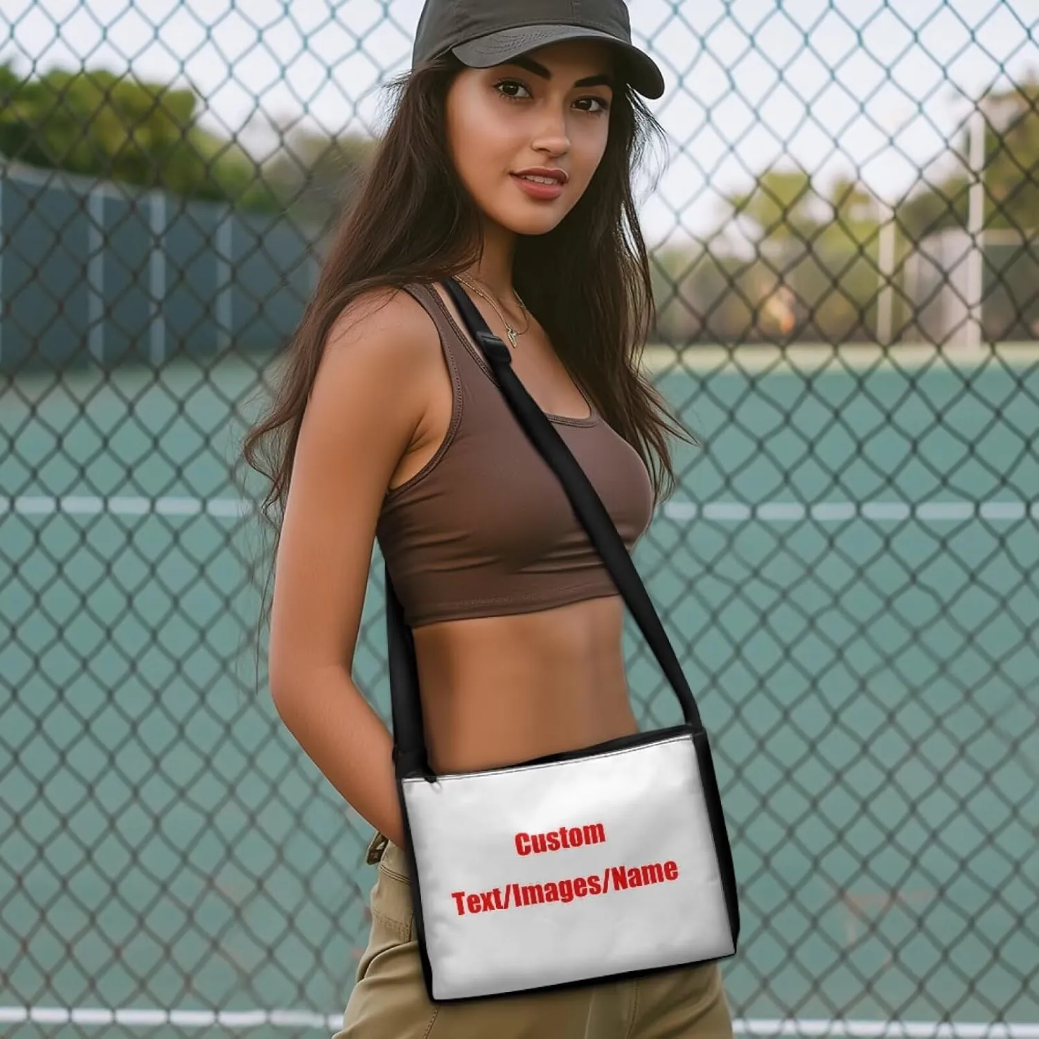 Small Shoulder Bag for Women ＆ Men Adjustable Crossbody Bag with Zipper Closure Trendy Sling Bag for Travel Sports