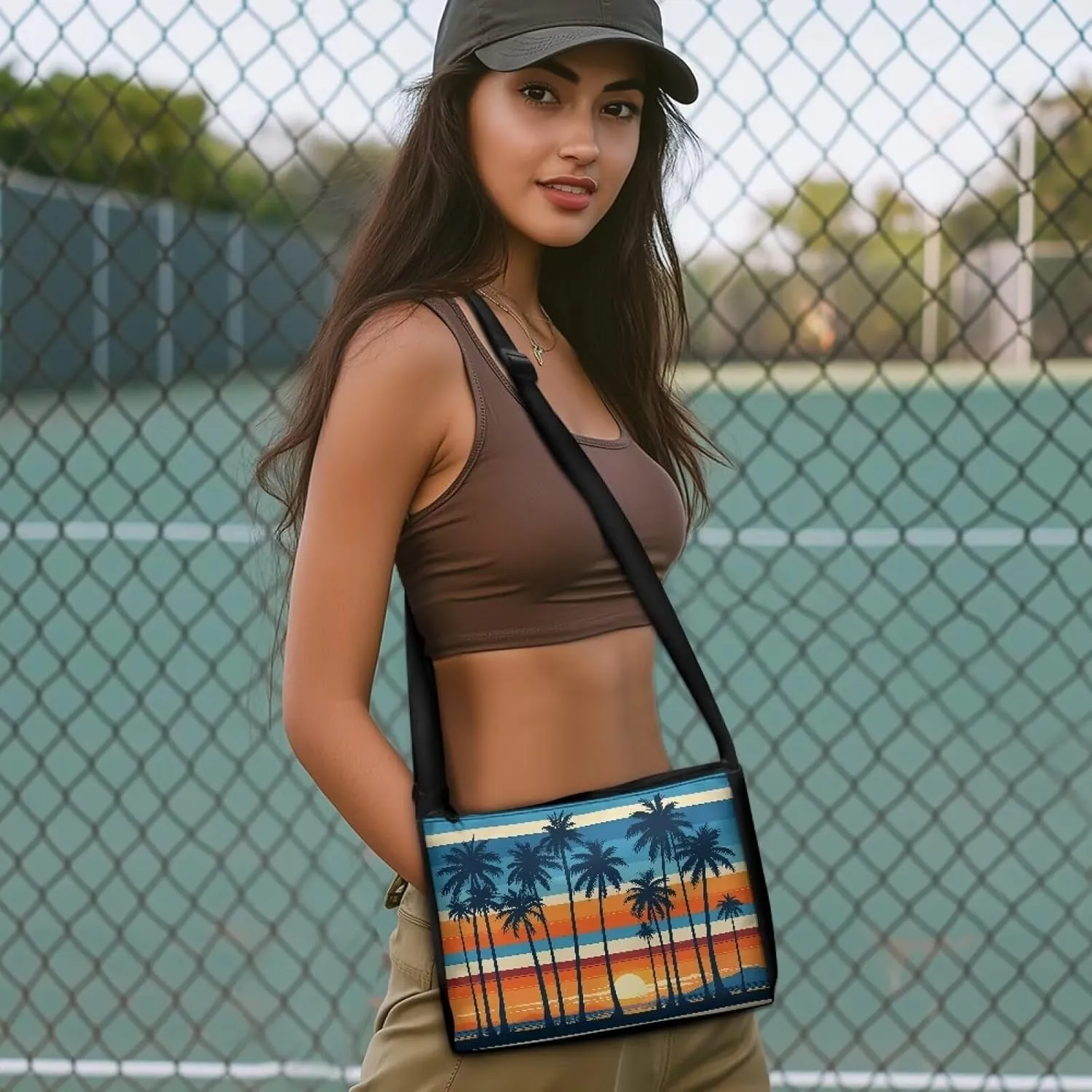 Small Shoulder Bag for Women ＆ Men Adjustable Crossbody Bag with Zipper Closure Trendy Sling Bag for Travel Sports