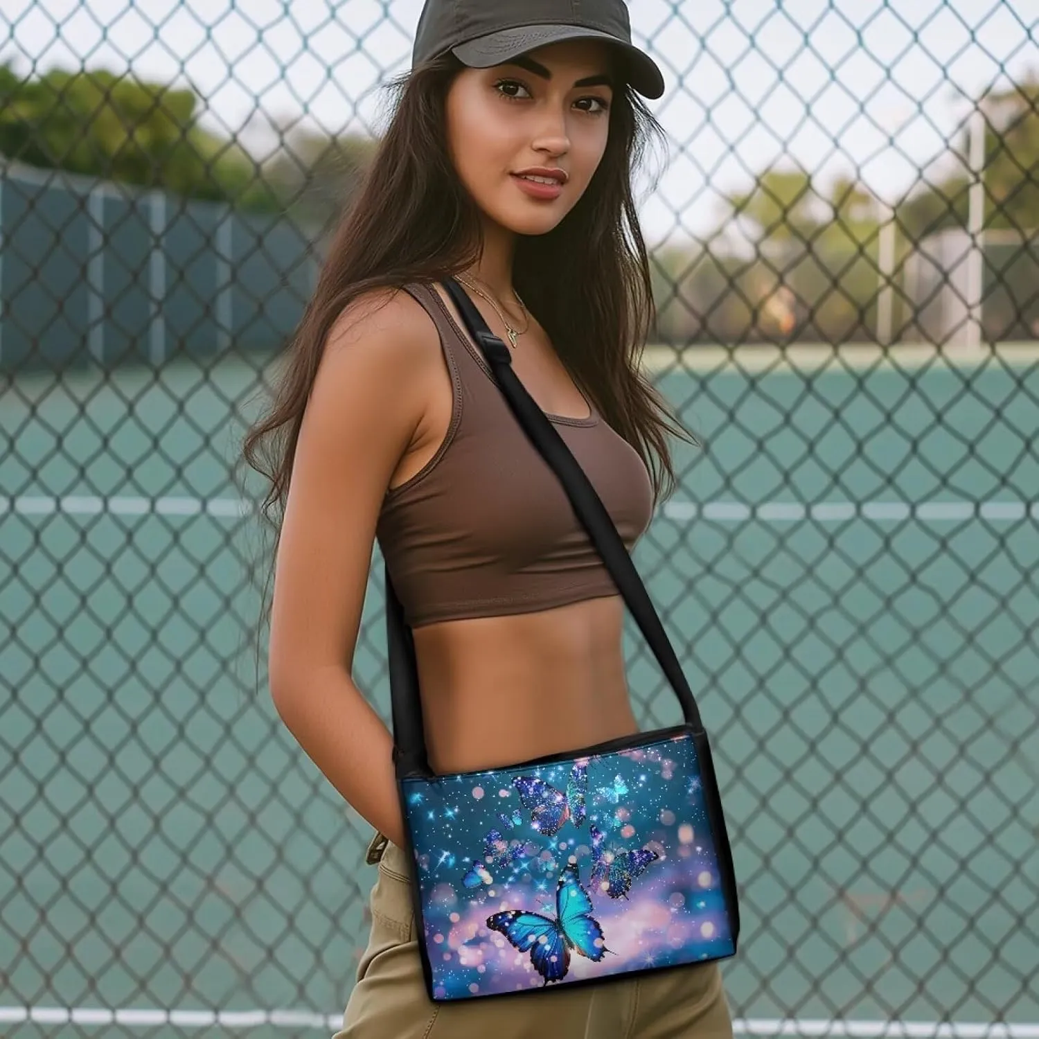 Small Shoulder Bag for Women ＆ Men Adjustable Crossbody Bag with Zipper Closure Trendy Sling Bag for Travel Sports