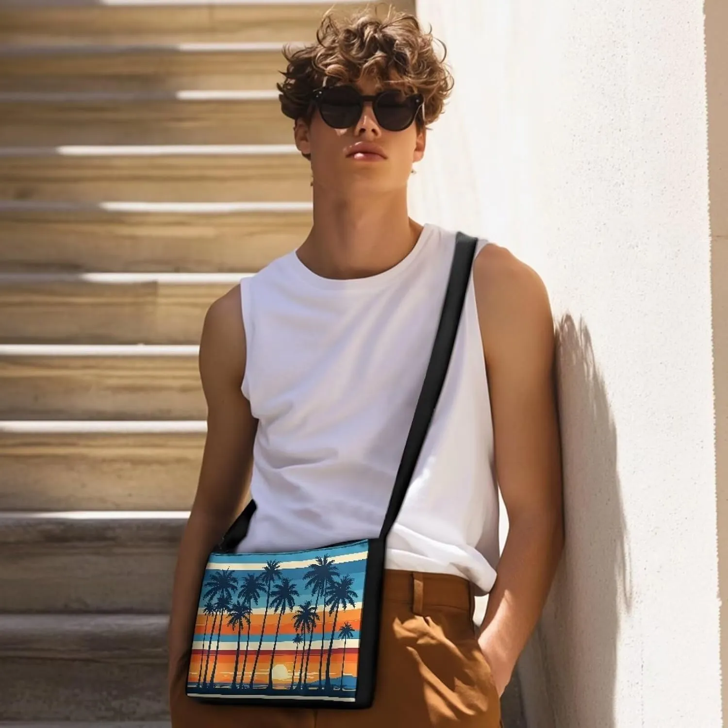 Small Shoulder Bag for Women ＆ Men Adjustable Crossbody Bag with Zipper Closure Trendy Sling Bag for Travel Sports