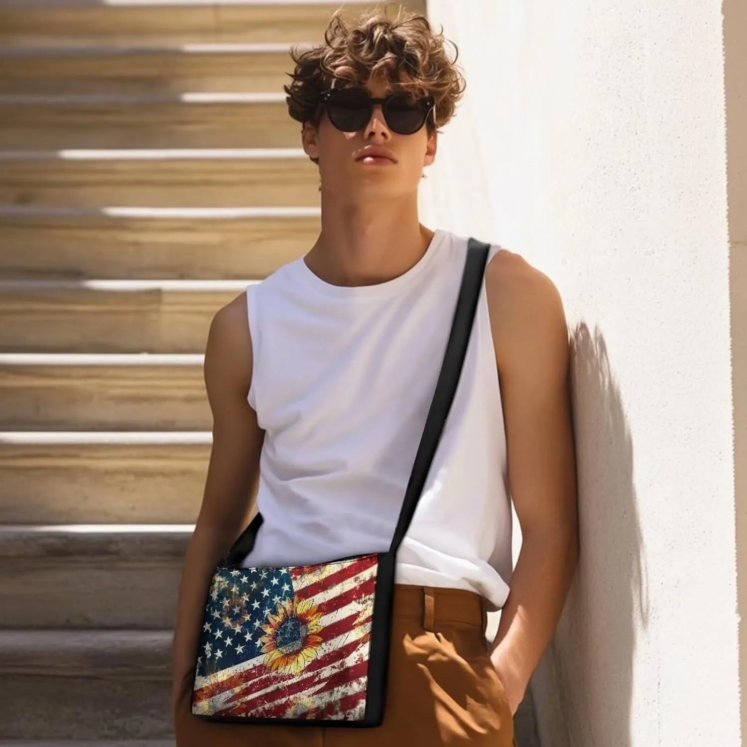 Small Shoulder Bag for Women ＆ Men Adjustable Crossbody Bag with Zipper Closure Trendy Sling Bag for Travel Sports