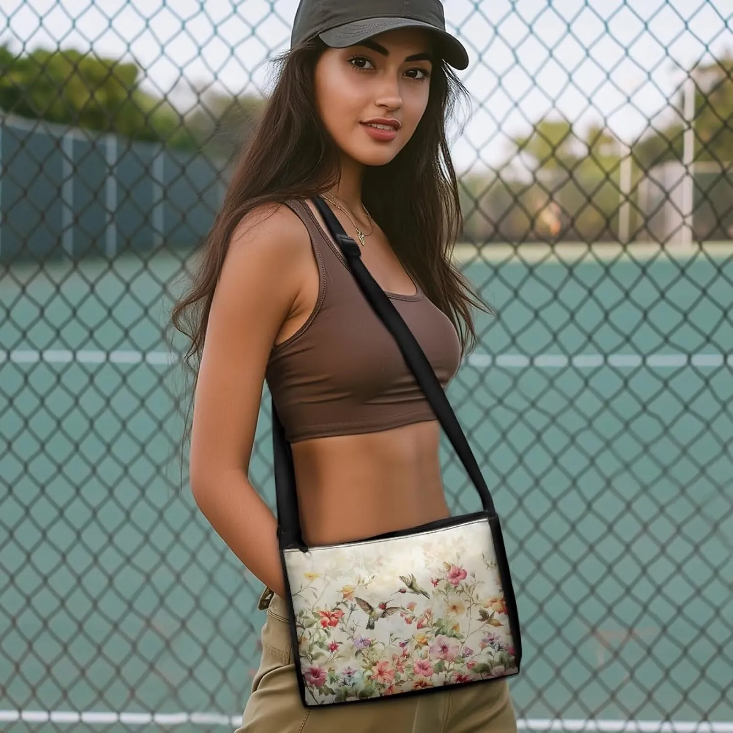 Small Shoulder Bag for Women ＆ Men Adjustable Crossbody Bag with Zipper Closure Trendy Sling Bag for Travel Sports