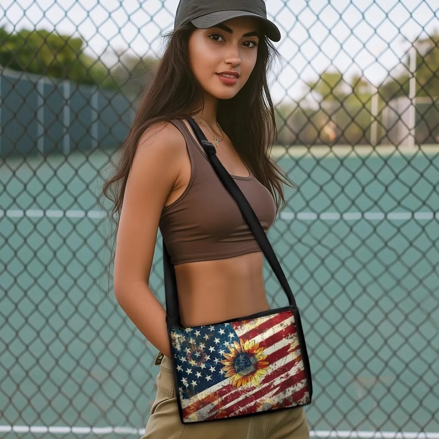 Small Shoulder Bag for Women ＆ Men Adjustable Crossbody Bag with Zipper Closure Trendy Sling Bag for Travel Sports
