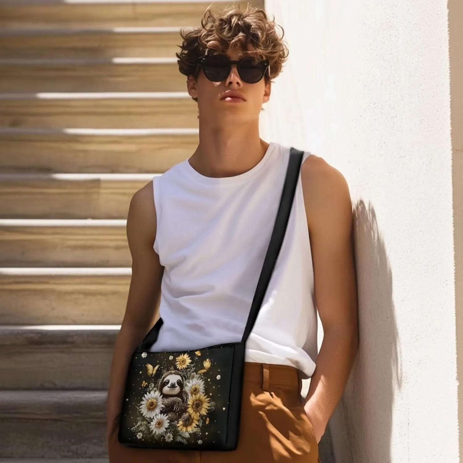 Small Shoulder Bag for Women ＆ Men Adjustable Crossbody Bag with Zipper Closure Trendy Sling Bag for Travel Sports
