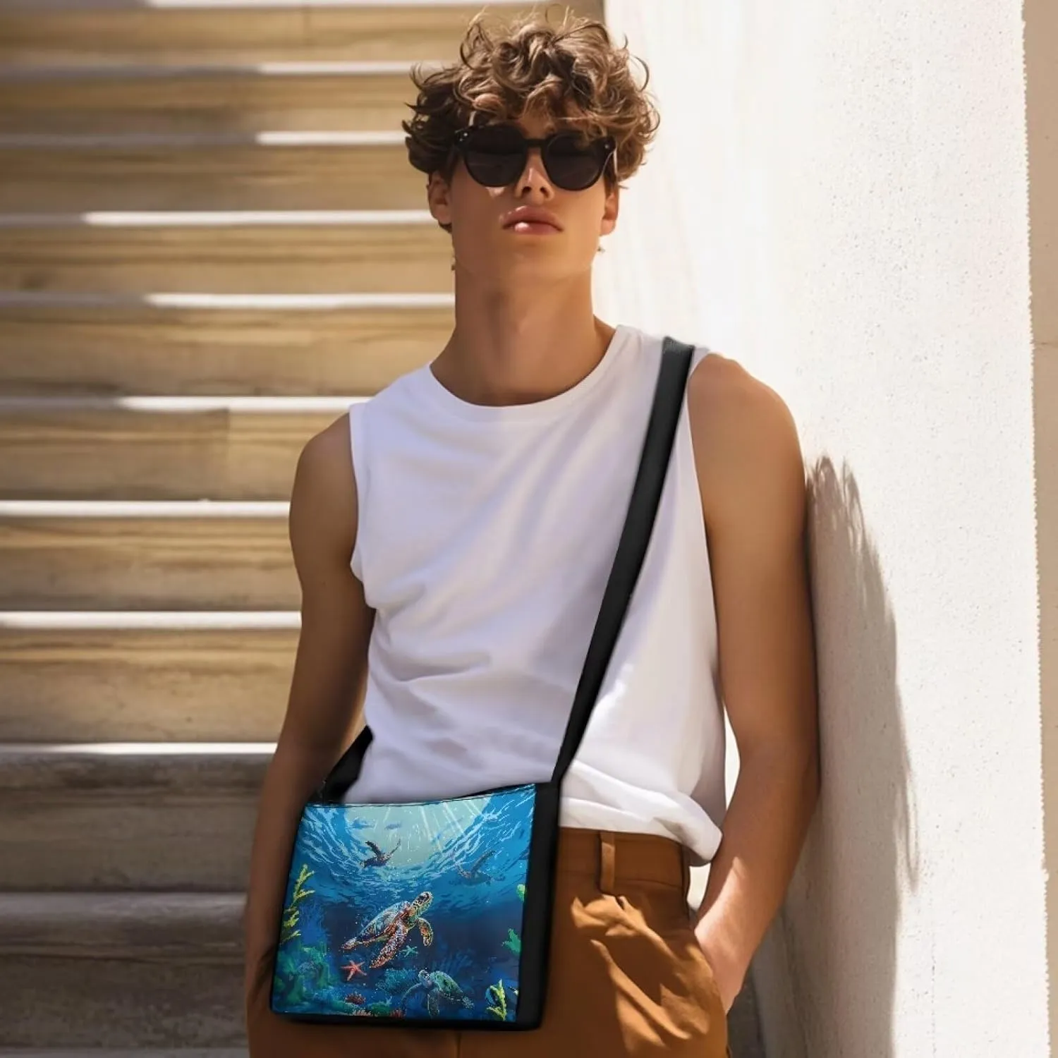 Small Shoulder Bag for Women ＆ Men Adjustable Crossbody Bag with Zipper Closure Trendy Sling Bag for Travel Sports