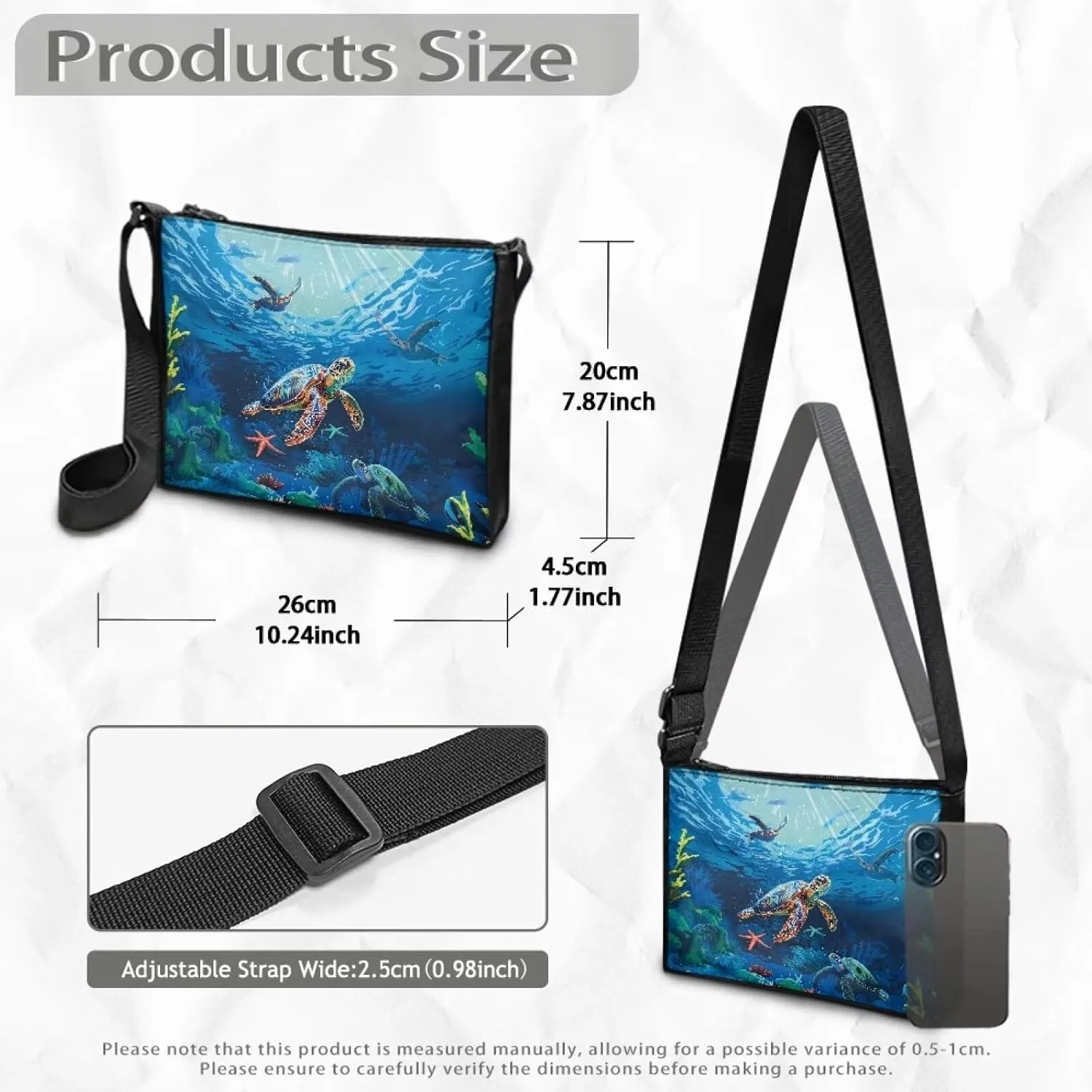 Small Shoulder Bag for Women ＆ Men Adjustable Crossbody Bag with Zipper Closure Trendy Sling Bag for Travel Sports