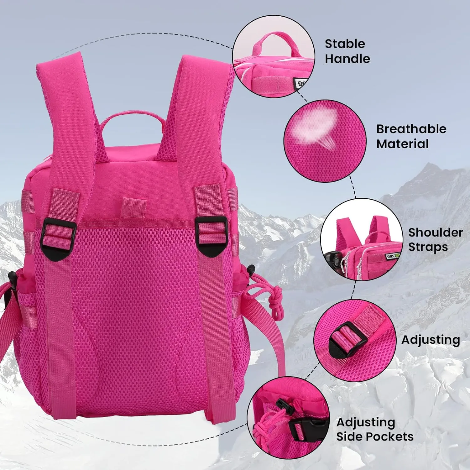 Small Tactical Backpack for Men Women,15L Mini MOLLE Tactical Daypack Rucksack with Patches for Gym Hiking Camping Travel Sport(Pink)