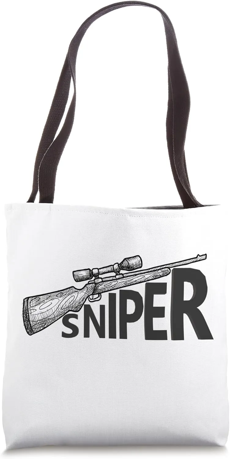 Sniper rifle Shotgun Gun machine Gun Weapon Shooting Trigger Tote Bag