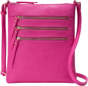 Solene Crossbody Bag Functional Multi Pocket Messenger Purse Top Zip Closure Shoulder Handbag With Adjustable Strap