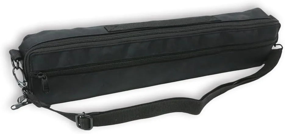 Solid Wood Flute Case Carrying Case for 16 Hole /17 Hole Flute with Adjustable Shoulder Strap Soft Bag Flute Storage Box Flute Woodwind Instrument Accessories for Flute Protection (16 hole)