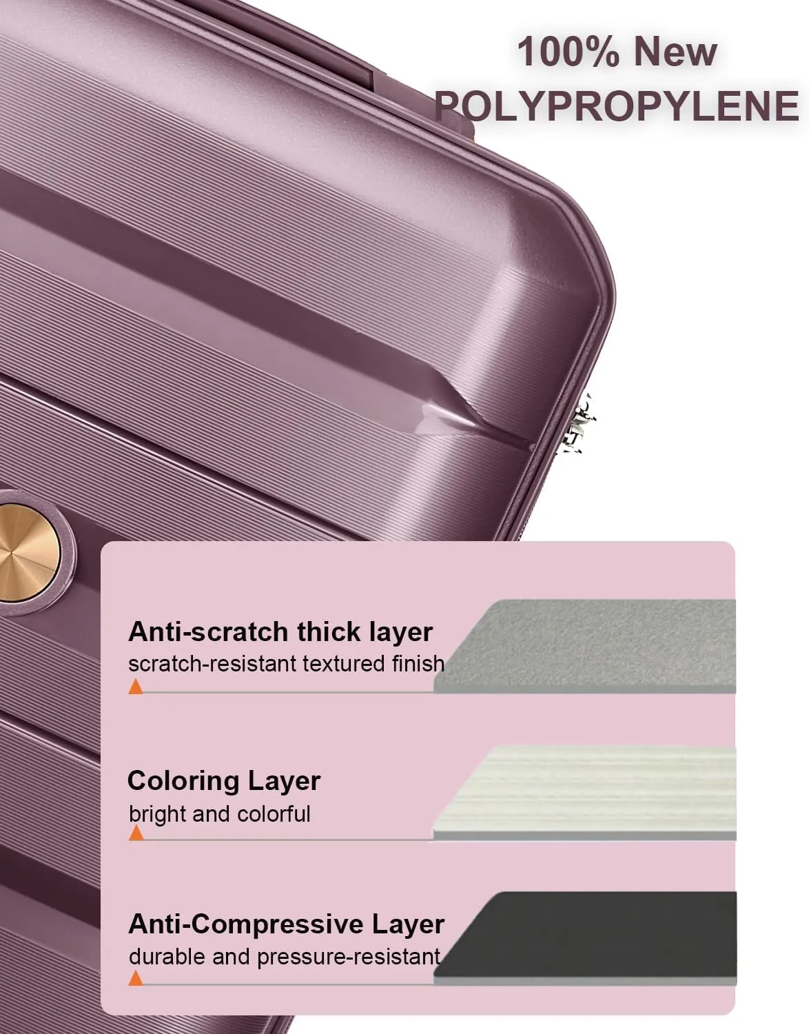 Somago 20 Inch Carry On Luggage Sets Hardside Suitcase with Double Spinner Wheels and TSA Lock YKK Zipper (Elegant Purple,14/20)
