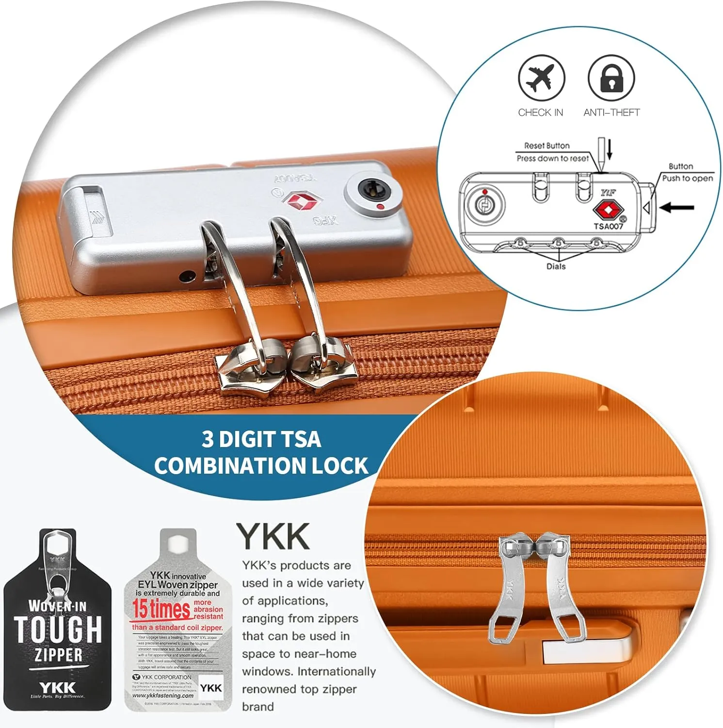 Somago 20-Inch Carry-On Suitcase with TSA Lock, Waterproof, Lightweight, Polypropylene, Sunset Orange, 5-Year Warranty