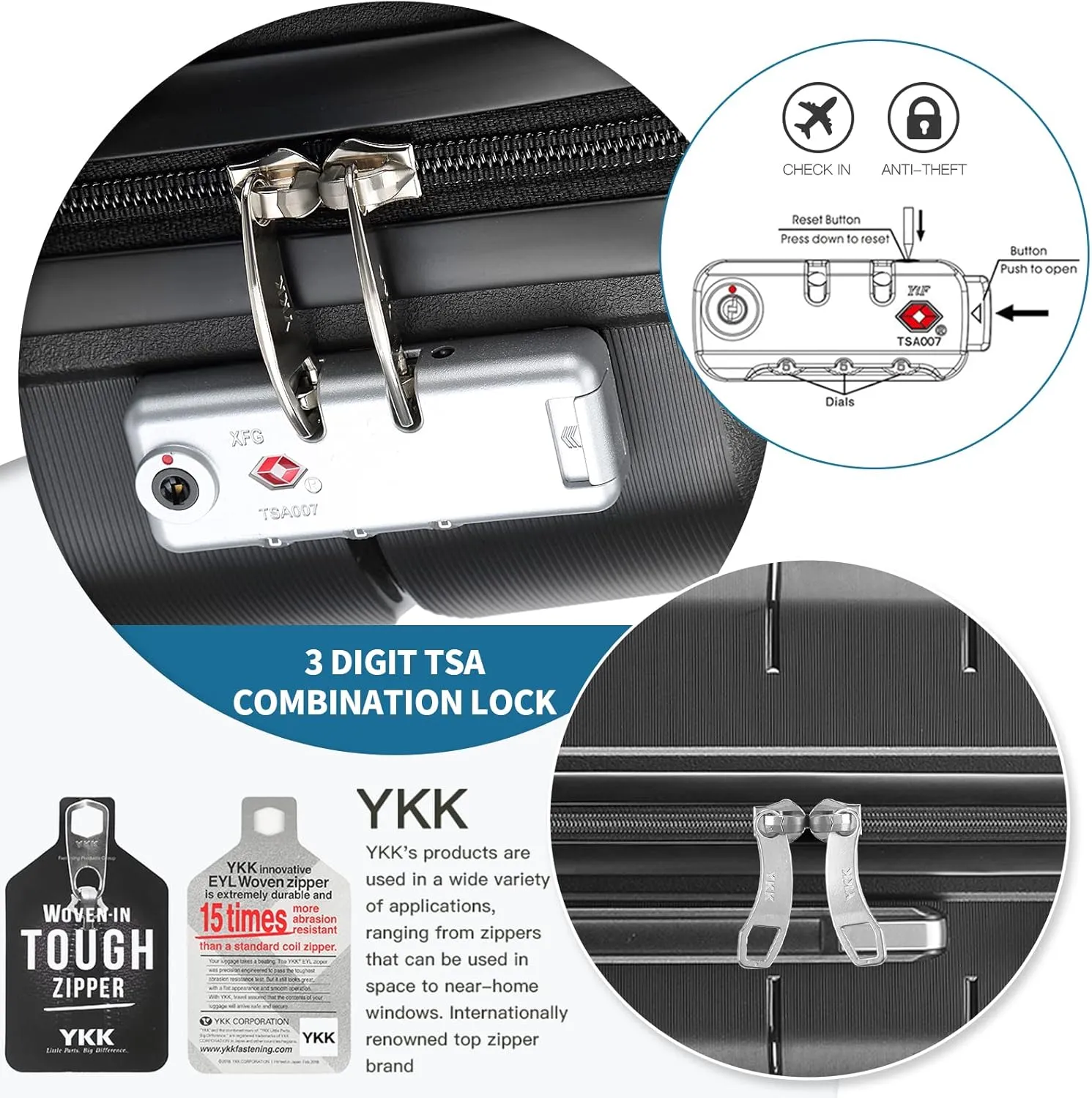 Somago 20" Carry On Luggage and 14" Mini Cosmetic Cases Travel Set Lightweight Polypropylene Suitcase with TSA Lock YKK Zipper Hardside Luggage with Spinner Wheels (2 Piece Set, Classic Black)