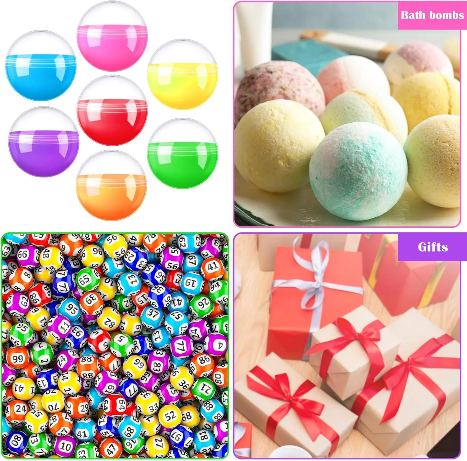 Sosation 150 Pcs 1.1 Inch Gumball Vending Machine Capsules Plastic Containers Toy Empty Round Capsules for Prizes Party Favors