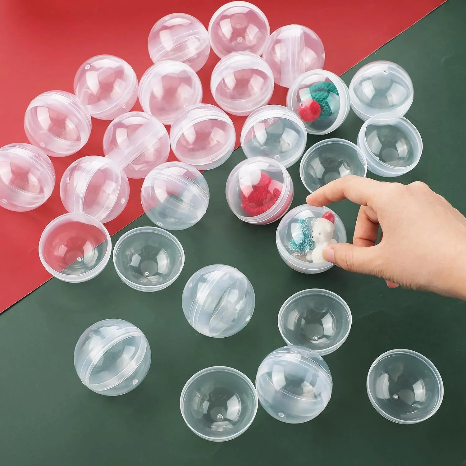Sosation 150 Pcs 2 Inch Gumball Vending Machine Capsules Empty Round Capsules Plastic Containers Toy Supplies for Easter Prizes Party Favors